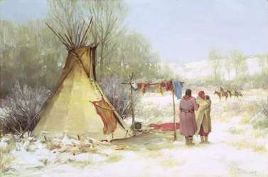 Indians Returning to a Winter Camp