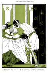 Legend of Nibelunge: Siegfried Embraces the Walkyrie Brunnhilde