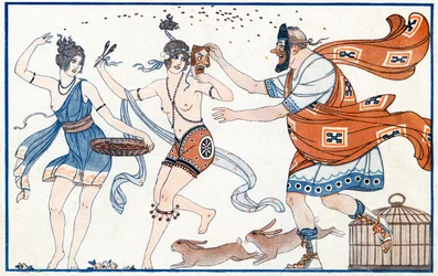 Mischiefs in Frescos, the Carnival at Pompei - illustration from la Vie Parisienne, 1923