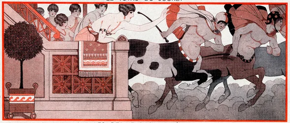 What was, in the Olympian period, Le Prix de Diane - The Last Hundred Metres - illustration from la Vie Parisienne, 1927