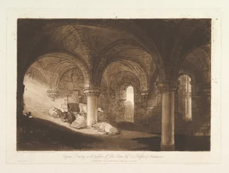 Crypt of Kirkstall Abbey, Liber Studiorum, part VIII, plate 39