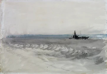 Grey Sea, Boat Running Ashore, c.1840