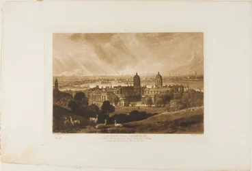 London from Greenwich, Plate 26 from Liber Studiorum