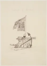 Harbours of England, design for the title page of a book, 1825