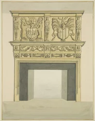 Chimneypiece in former residence of Sir John Knight, Temple Street