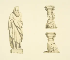 Figure and Two Trusses in Niches of Tower of St Mary Redcliffe