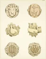 Groin stones (bosses) in ceiling of Redcliffe Church