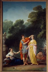 Galante Scene: A Lover Crowning His Mistress with a Wreath of Flowers