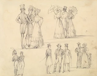 Groups of Men and Women in Conversation