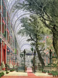 Interior View of the Crystal Palace, Hyde Park, showing the Opening of the Great Exhibition in 1851