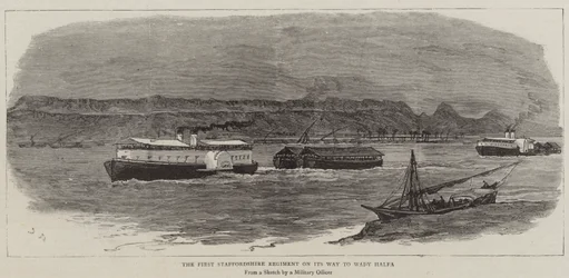 The First Staffordshire Regiment on its Way to Wady Halfa