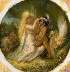 Titania, Princess of the Fairies, and the Young Indian Page, Illustration for A Midsummer Night