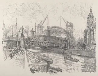 Building the Freidrich-Strasse Station, 1921