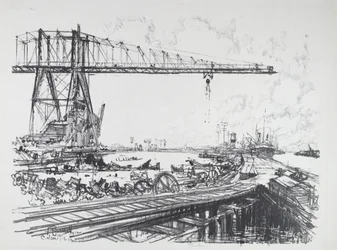 French Canal and American Cranes, 1912