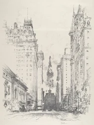 Looking up Broad Street from Spruce Street, 1912