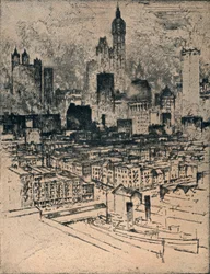 New York From Brooklyn Bridge, c1908