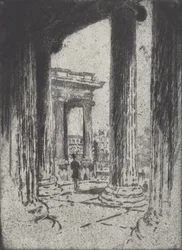 The Portico, British Museum, 1905