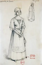 Costume for the character of Margaret in The Damnation of Faust by Hector Berlioz, sketch by Joseph Porphyre Pinchon (1871-1953)