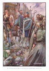 St Columba made the sign of the cross, and the great gates opened wide