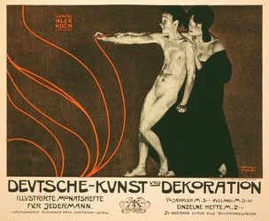 Reproduction of a poster advertising Deutsche Kunst und Dekoration, a monthly illustrated review for everyone, 1898
