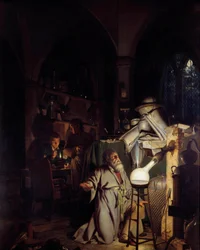 Alchemist attempting to discover the philosopher
