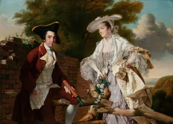 Portrait of Peter Perez Burdett and His First Wife Hannah