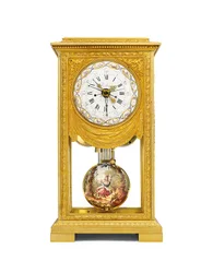 Louis XVI month-going mean and solar time mantel regulator with remontoire