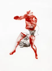 Red Fragmented Figure