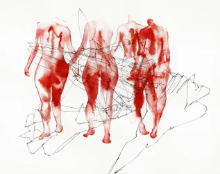 Red Walking Figures