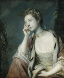 Portrait of Lady Mary Coke, half length, in an ermine-trimmed red cloak