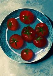 Vibrant Tomatoes Still Life