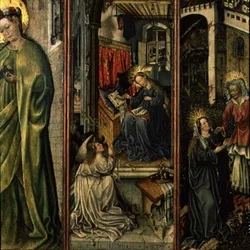 Annunciation (centre left panel of polyptych)