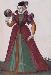 Noblewoman from Ferrara, engraving from 