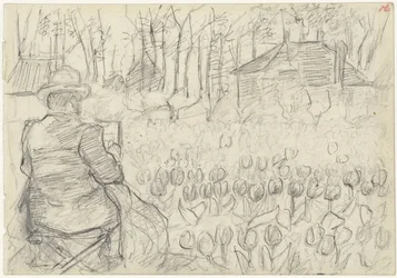 Painter in a Tulip Field