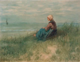 Girl in the Dunes Looking Out