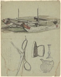 Studies of a Sled and Various Household Objects