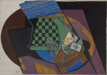 Checkerboard and Playing Cards