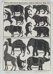 Sheet 10 of figures for Chinese shadow puppets, 1859.
