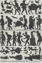 Sheet 2 of figures for Chinese shadow puppets, 1859.
