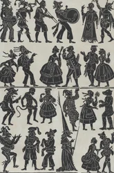 Sheet 7 of figures for Chinese shadow puppets, 1859