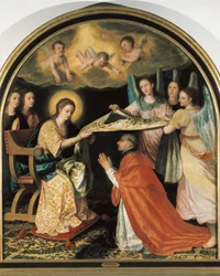 Presentation of the Chasuble to Saint Ildefonso. Painting by Juan Sánchez Cotán (1561-1627), Granada, Museo de Bellas Artes de Granada