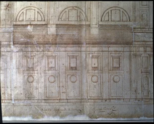 Exterior Elevation Detail of the Façade of the Cathedral of Valladolid in Santa María Square