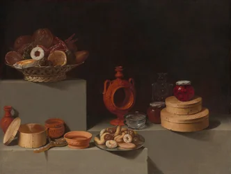 Still Life with Sweets and Pottery, 1627