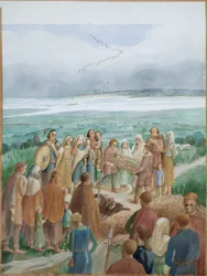 Reconstruction of a Saxon Burial Scene