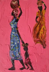 African Women Carrying Pots