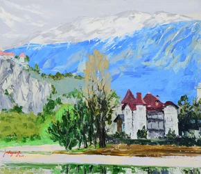 Alpine Lake Castle View