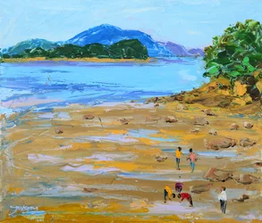 Beachcombers At Low Tide