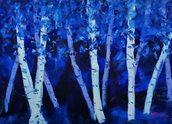 Blue Birch Forest
