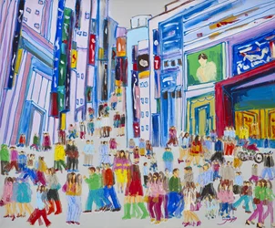 Colorful City Crowd