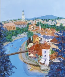 Colorful River Town